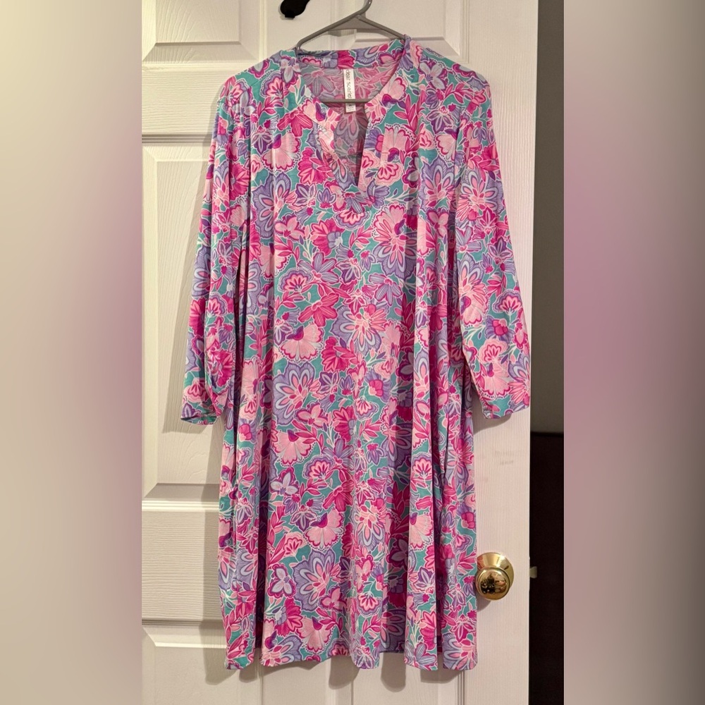 Dear Scarlett Floral Pink and Blue Dress